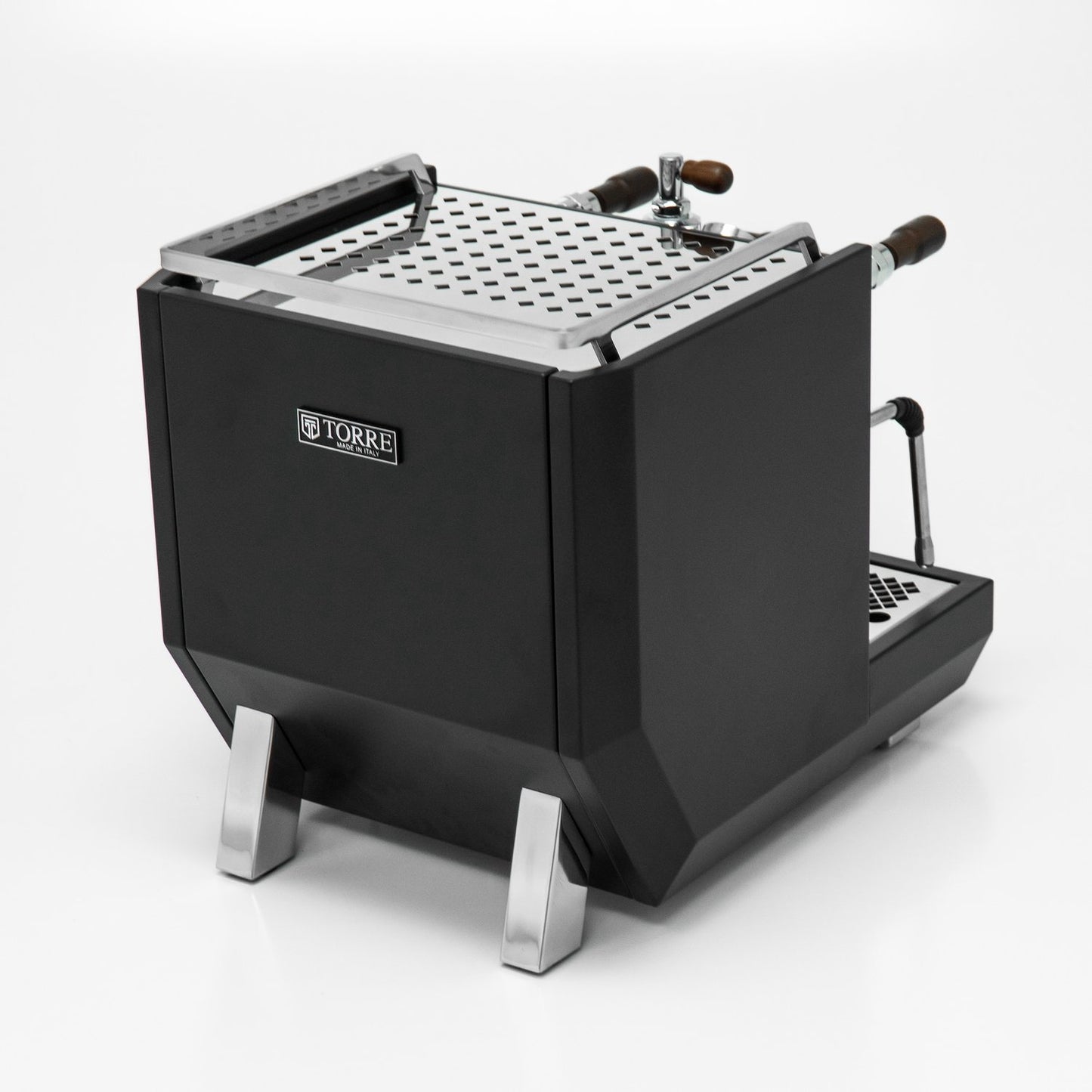 Torre Adele Matte Black 1 Group Coffee Machine With Wood