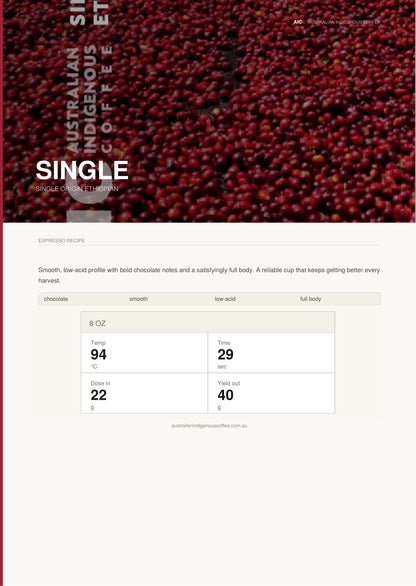 Single Origin Ethiopian Coffee Beans 1kg