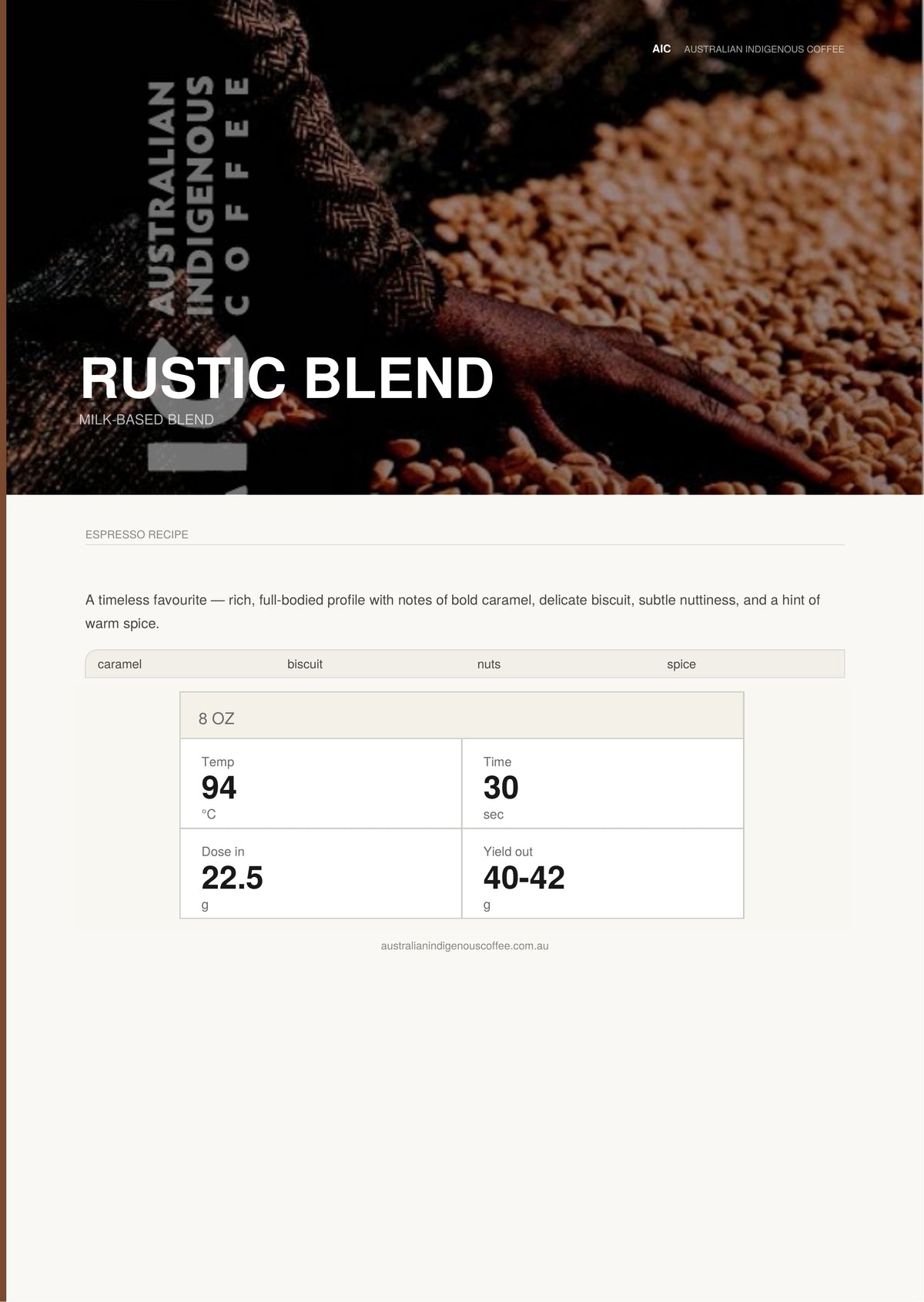 Rustic Blend Coffee Beans 1kg