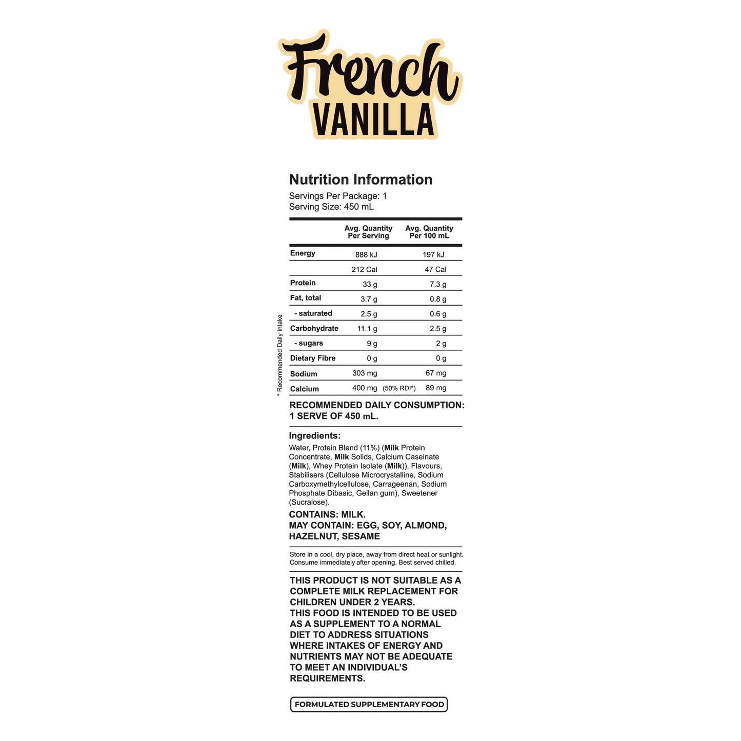 Ultimate Protein RTD by GorillaX Labs - French Vanilla 450ml - 12 pack carton