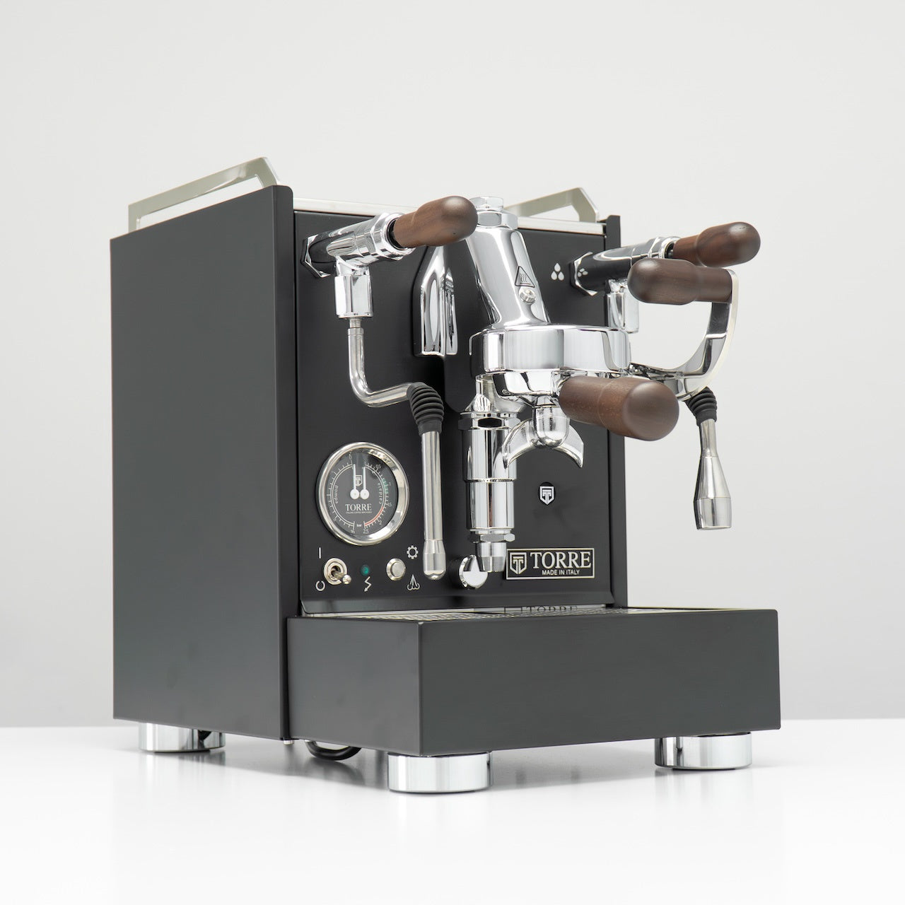 Torre Luigino TSP Matte Black 1 Group Coffee Machine with Wood and Joystick