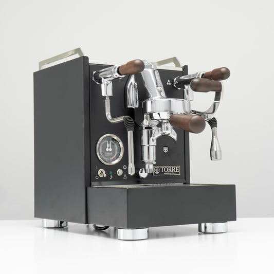 Torre Luigino TSP Matte Black 1 Group Coffee Machine with Wood and Joystick