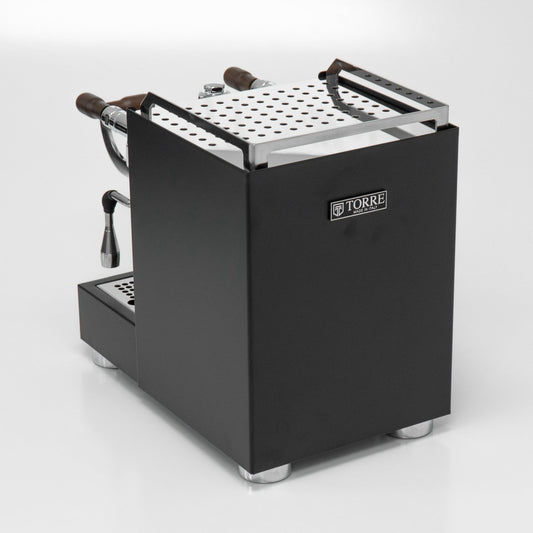 Torre Luigino TSP Matte Black 1 Group Coffee Machine with Wood and Joystick