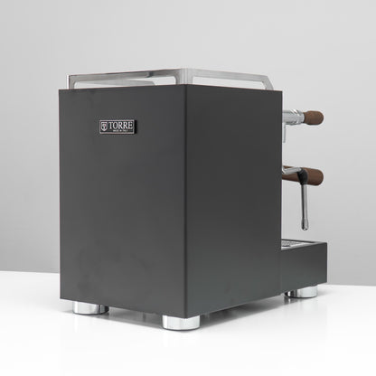 Torre Luigino TSP Matte Black 1 Group Coffee Machine with Wood and Joystick
