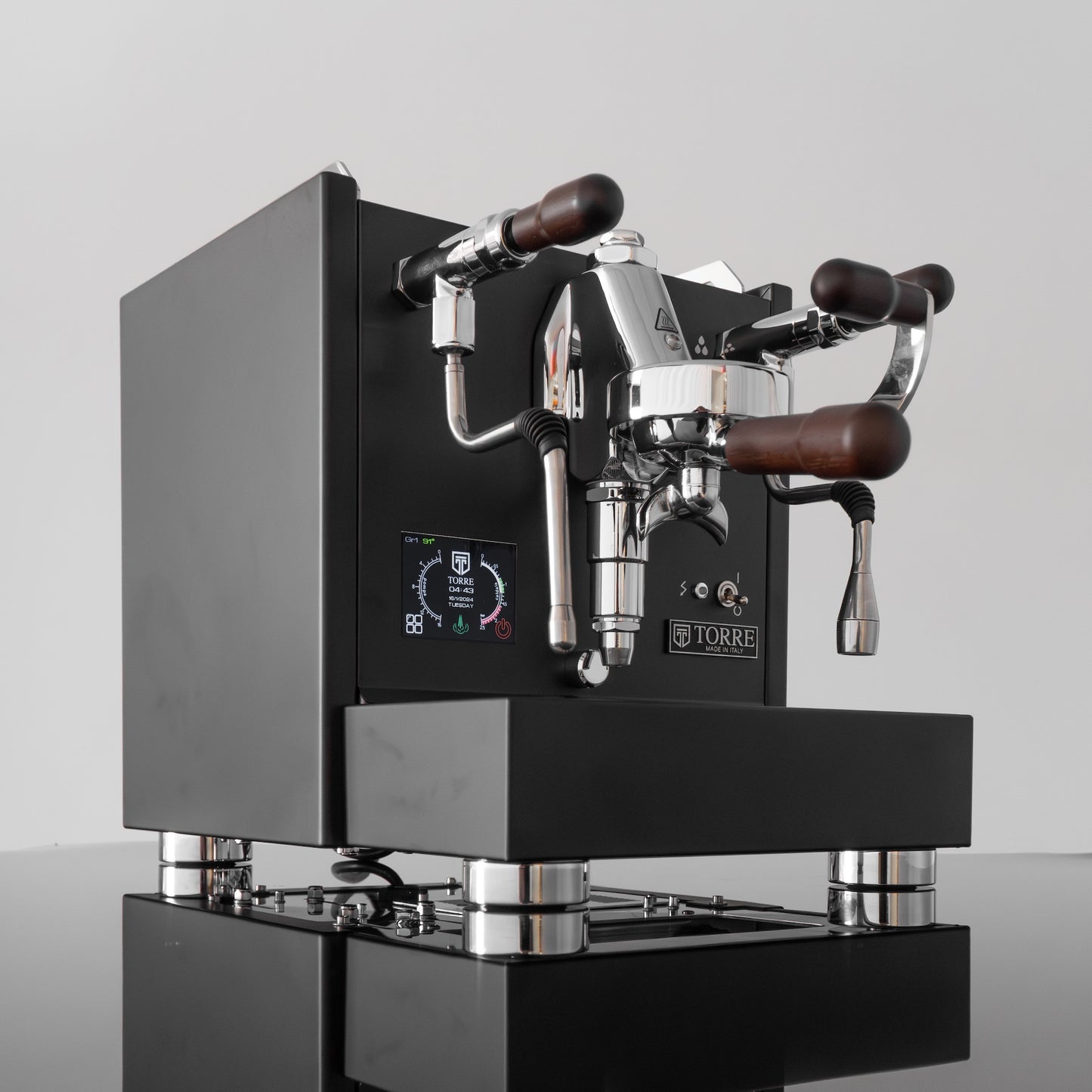 Torre Peppina EVO 1 Group Coffee Machine Matte Black With Wood