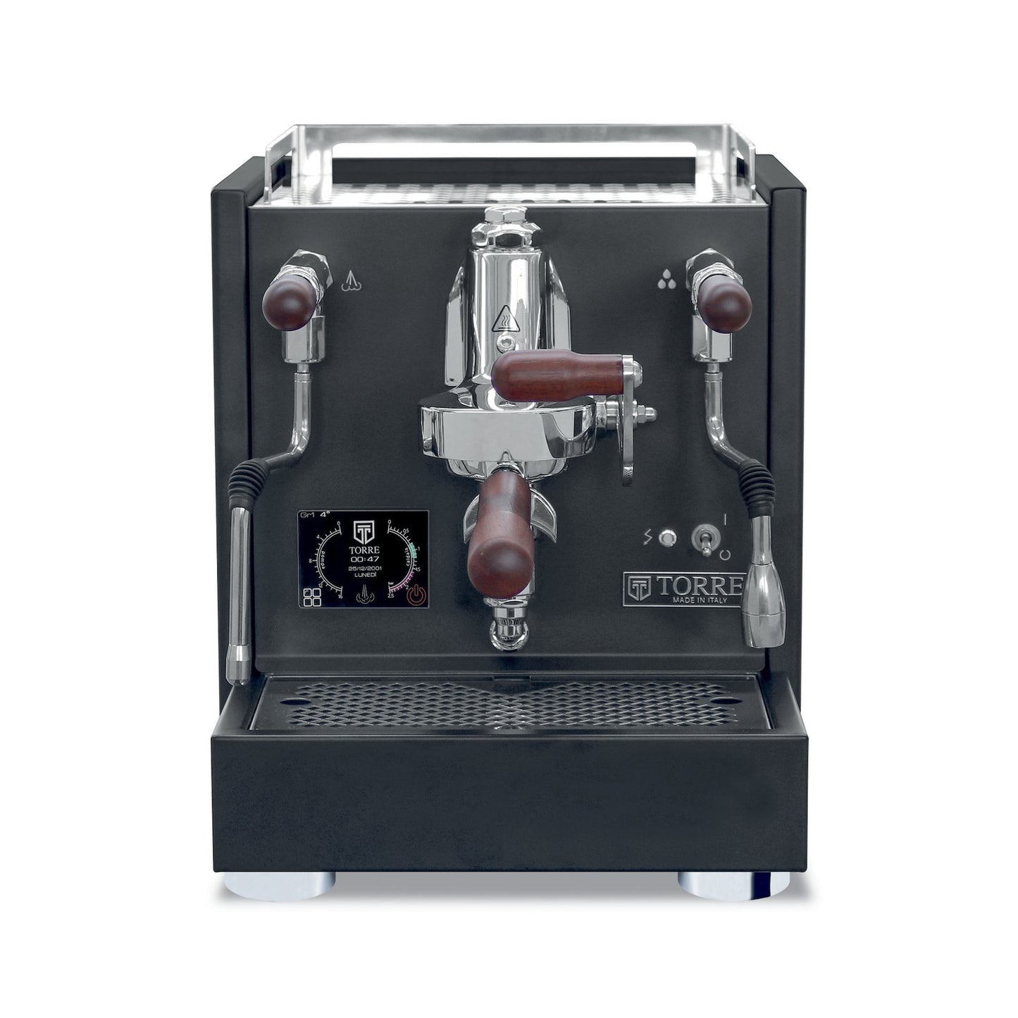 Torre Peppina EVO 1 Group Coffee Machine Matte Black With Wood