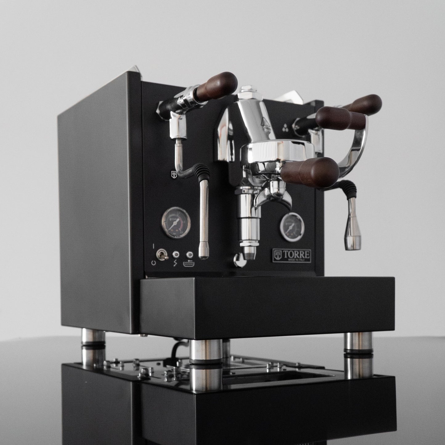 Torre Teresina RS Matte Black 1 Group Coffee Machine With Wood