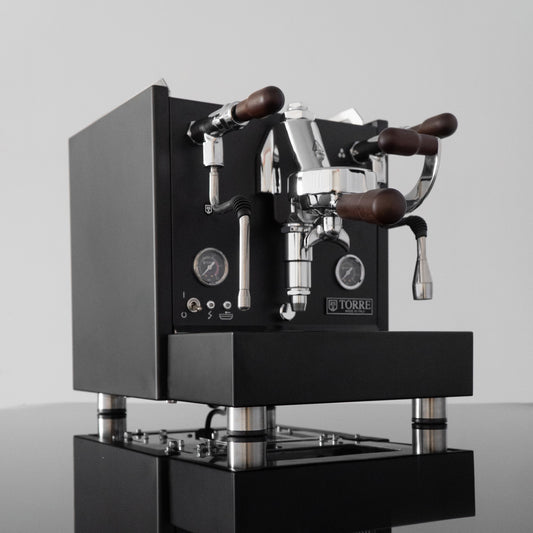 Torre Teresina RS Matte Black 1 Group Coffee Machine With Wood