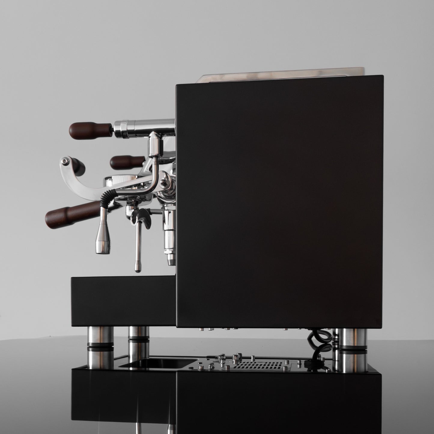 Torre Teresina RS Matte Black 1 Group Coffee Machine With Wood